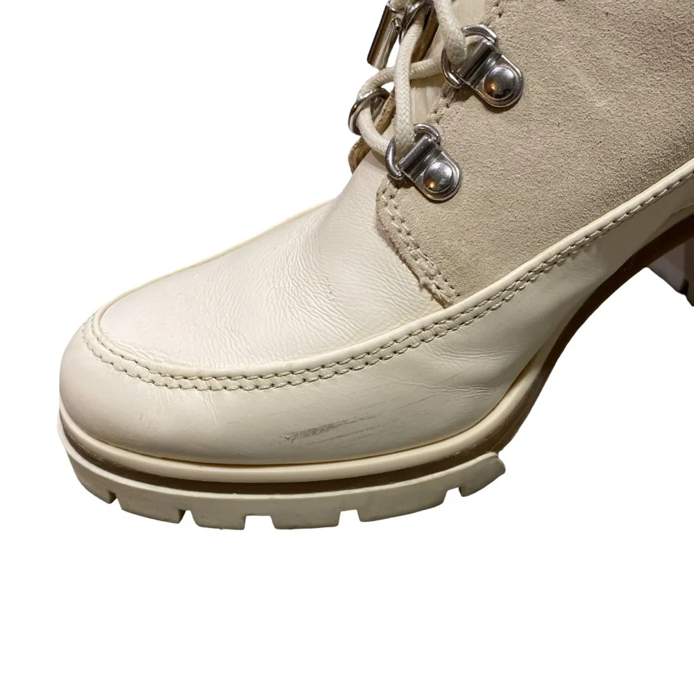 Vince‎ Camuto Cream lace up combat heel boot Size 9